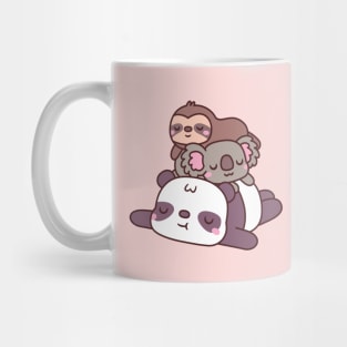 Cute Chilling Panda, Koala and Sloth Mug